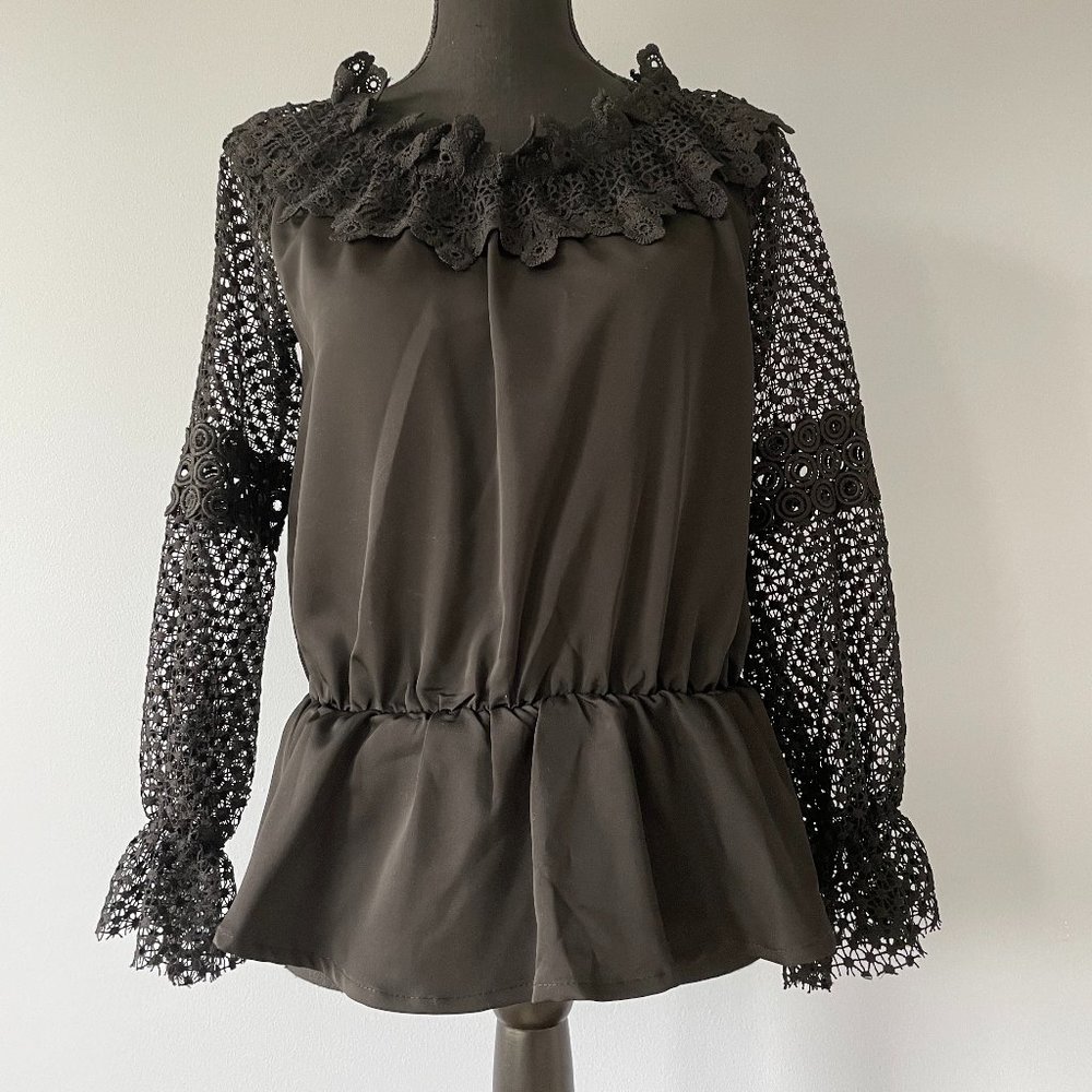 Style Mafia Black Peplum Blouse